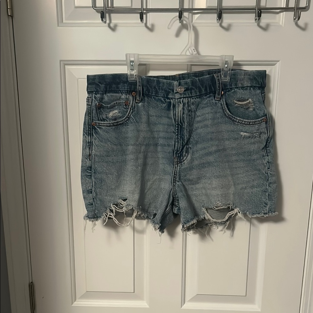American Eagle Blue Distressed Jean Shorts